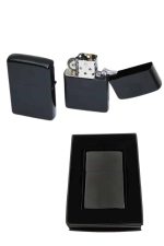 Çakmak Parlak Siyah Zippo Benzinli Çakmak Cep Boy Doldurulabilir - Görsel 3