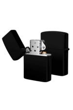 Çakmak Parlak Siyah Zippo Benzinli Çakmak Cep Boy Doldurulabilir - Görsel 4