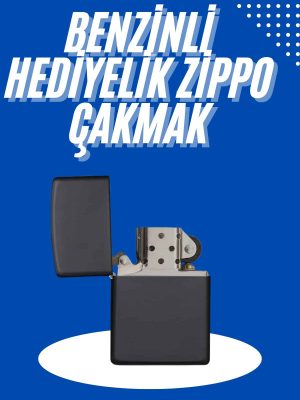 Doldurulabilir Siyah Benzinli Çakmak Metalik