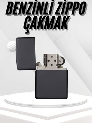 Hediyelik Zarif Zippo Model Siyah Benzinli Çakmak