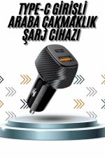 Hızlı Oto Şarj Cihazı 38W Çift Girişli HIzlı Şarj Oto Çakmaklık Type-C