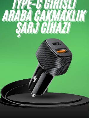 Type-C Girişli Araba Çakmaklık Şarj Cihazı 38W Oto Çakmaklık