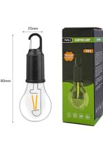 3 Farklı Mod LED'li Şarjlı Asma Kancalı Kamp Lambası Taşınabilir Ampul - Görsel 5