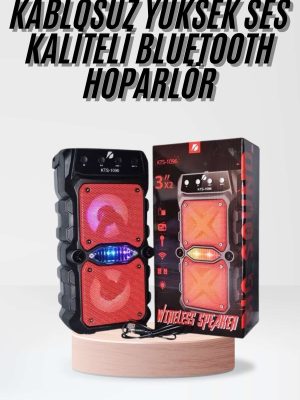 Taşınabilir Kablosuz Bluetooth Hoparlör Uzun Pil Ömrü Led Işıklı