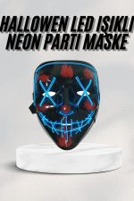 Led Işıklı Neon Maske Cadılar Bayramı Maskesi Korkunç Korku Maskesi