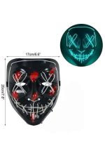 Hallowen Parti Maskesi Neon Led Işıklı Maske 3 Modlu Cadılar Bayramı Maskesi - Görsel 4