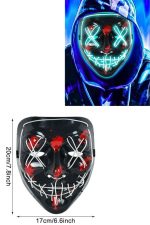 Işıklı Led Maske Parti Eğlence Maskesi Hallowen Neon Maske - Görsel 4