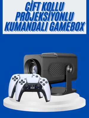 4K Android Smart Wi-fi Çift Kollu Projeksiyon Game Box Kumandalı Taşınabilir