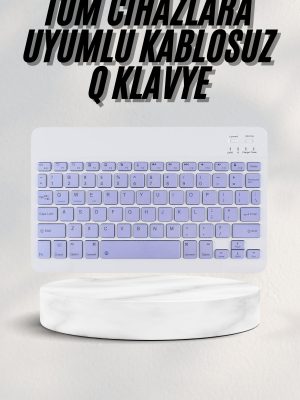 Android ve İOS Uyumlu Bluetooth Kablosuz Türkçe Q Klavye Renkli