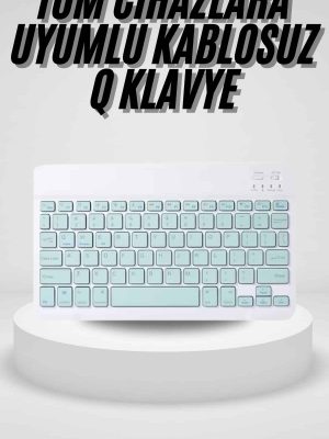 Uyumlu Kablosuz Bluetooth Şarj Edilebilir Mini Q Klavye