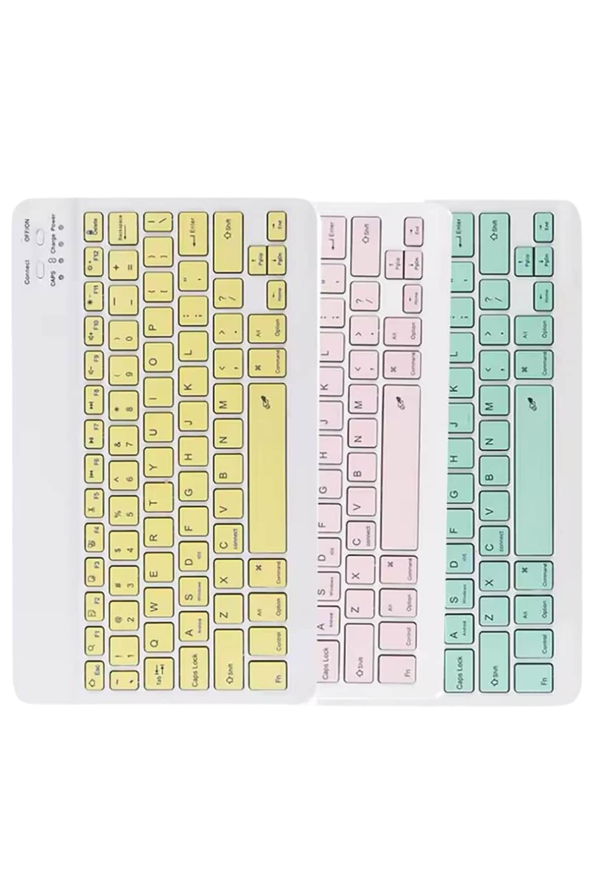 1214646_2-213.jpg Bluetooth Şarj Edilebilir Mini Q Klavye Kablosuz Taşınabilir - Görsel 2