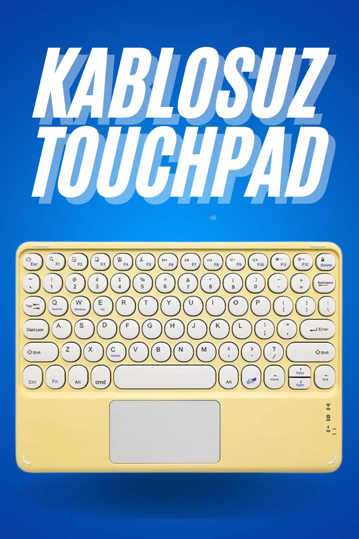 1214647_11-214.jpg Bluetooth Touchpad Klavye Ultra İnce Taşınabilir Q Klavye - Görsel 1