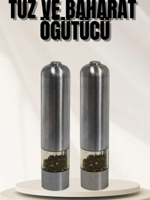 Işıklı Otomatik Tuz ve Karabiber Öğütücü Baharat Öğütücü