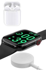 Akıllı Saat Gümüş Kasa Bluetooth Kulaklık Hediyeli Çok Fonksiyonlu İkili Set - Görsel 4