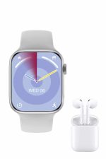 Yeni Nesil Akıllı Saat Ve Kulaklık Seti Gümüş Kasa Zarif Tasarım Çok Fonksiyonlu - Görsel 4