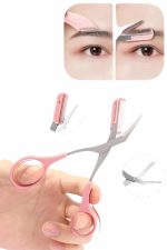 Kavisli Kaş Kirpik Düzeltici Bıyık Alma Taraklı Kaş Makası Yüz Bakım Seti Makas - Görsel 2