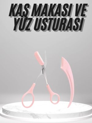 2'li Kaş Bakım Seti Taraklı Kaş Makası Ve Kaş Usturası Kaş Şekillendirici