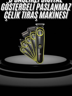 Saç Sakal Şekillendirici Tıraş Makinesi 5 Başlıklı Paslanmaz Çelik Bıçaklı Unısex