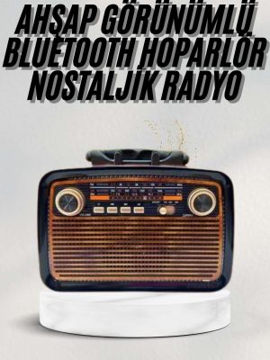 Bluetooth Hoparlör Ahşap Renk Vintage Işıklı Nostaljik Radyo Fm Ahşap Görünümlü