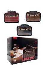 Nostaljik Görünümlü Ahşap Radyo TF SD USB Girişli Led Fener Işıklı - Görsel 2