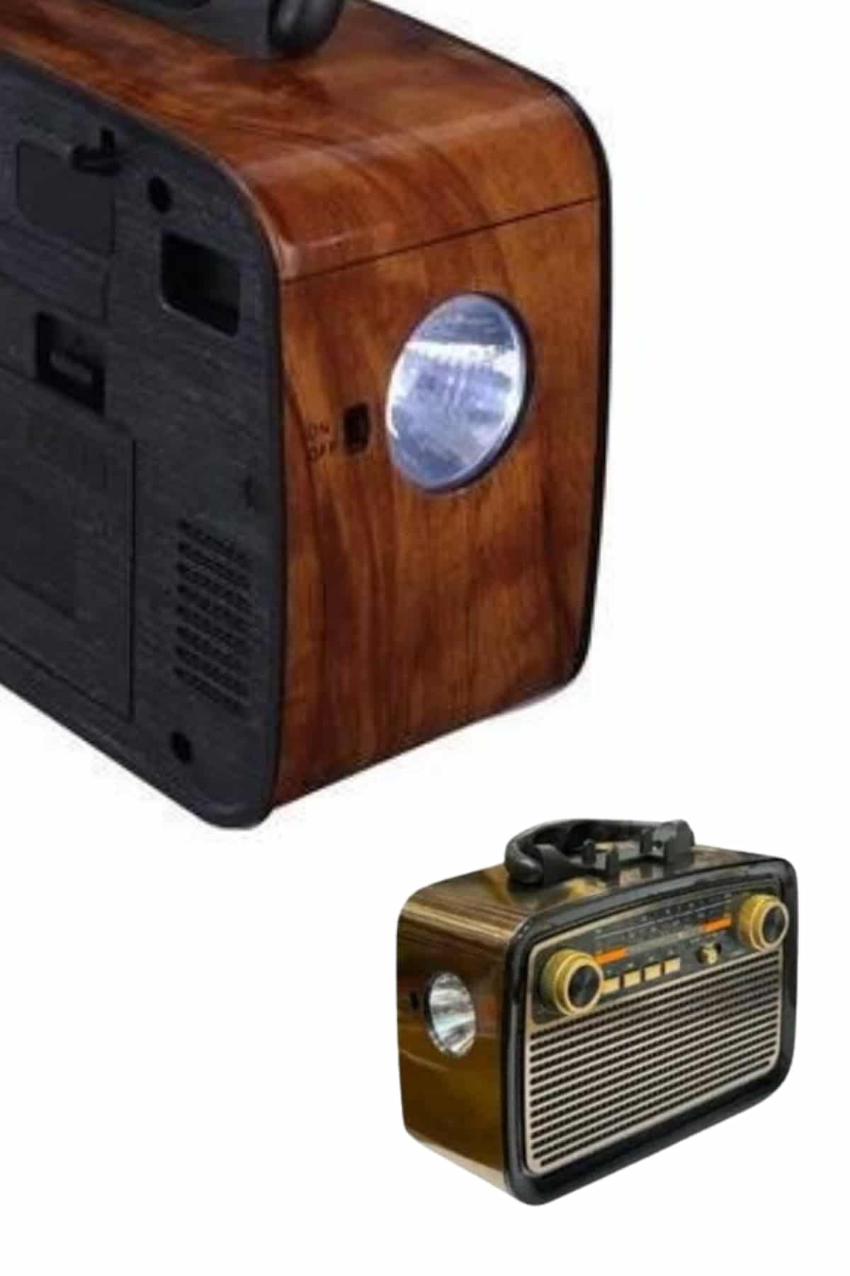 1214704_9-192.jpg Nostaljik Görünümlü Ahşap Radyo TF SD USB Girişli Led Fener Işıklı - Görsel 4