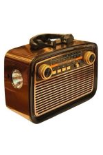 Nostalji Radyo Bluetooth Hoparlör USB-SD Kart Giriş Led Fener Işıklı Bataryalı Pilli - Görsel 5