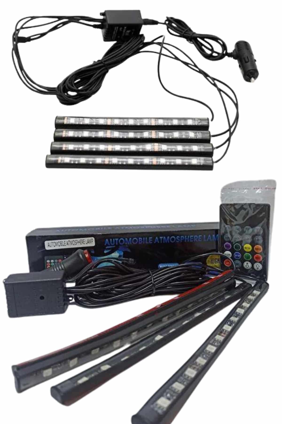 1214713_24-2.jpg 12'Lİ Şerit Led Işık RGB Sese ve Müziğe Duyarlı Araç İçi Ayak Altı - Görsel 4