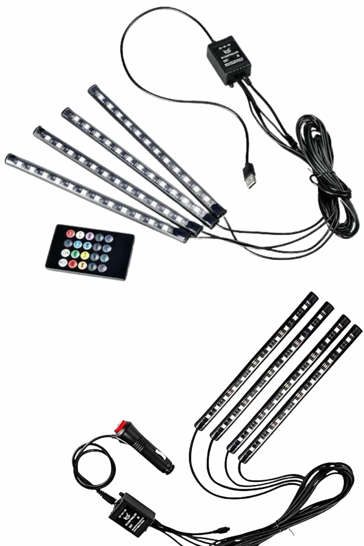 1214713_25-2.jpg 12'Lİ Şerit Led Işık RGB Sese ve Müziğe Duyarlı Araç İçi Ayak Altı - Görsel 5