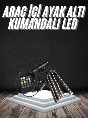 RGB Işıklı Araç İçi Aydınlatma Kumandalı 12'li Led Işık Renk Değiştirebilen