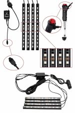 RGB Işıklı Araç İçi Aydınlatma Kumandalı 12'li Led Işık Renk Değiştirebilen - Görsel 3