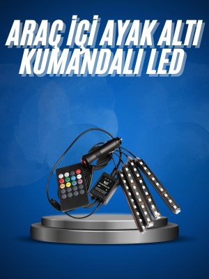 Araç İçi Ayak Altı Led 12 Led Işık Sese Müziğe Duyarlı RGB Işıklı Aydınlatma Seti