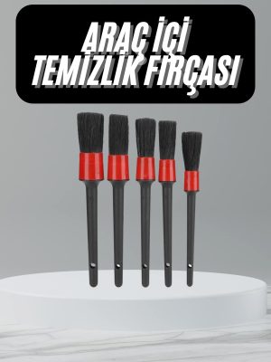 5 Adet Oto Detaylı Temizleyici Araç İçi Temizlik Fırça Seti Koltuk Döşeme Kapı Toz Alma Fırçası