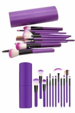 12 Parça Makyaj Fırça Seti Profesyonel Fondöten Allık Far Kontür Fırçası - Görsel 5