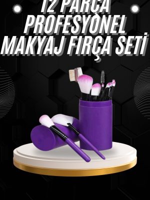 12 Parça Profesyonel Makyaj Fırçası Far Fırçası Allık Fırçası Yumuşak Kıllı