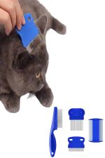 4'lü Bit Pire Tarağı Set Kedi Köpek Evcil Hayvan Tüy Toplayıcı Mavi - Görsel 5