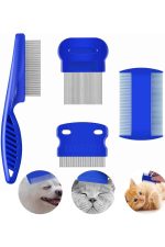 4'lü Bit Pire Tarağı Set Kedi Köpek Evcil Hayvan Tüy Toplayıcı Mavi - Görsel 2