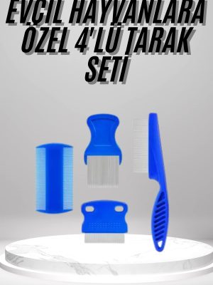 4'lü Bit Evcil Hayvan Tarak Seti Kedi Köpek Bit Tarak Seti Pire Tarağı