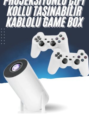 4K Wireless Çift Kollu Kumandalı Oyun Projeksiyonu Retro Video Oyunu