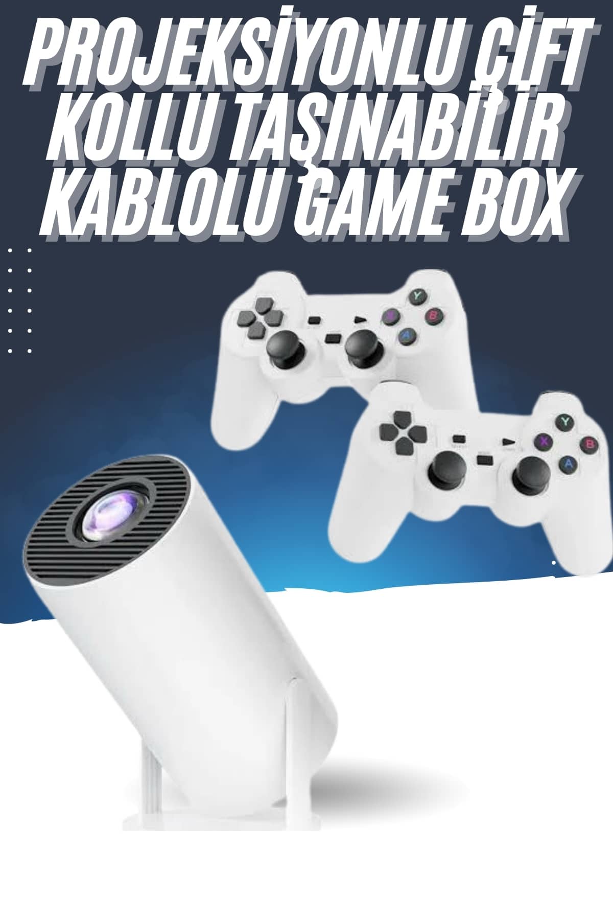 1214765_1-174.jpg 4K Wireless Çift Kollu Kumandalı Oyun Projeksiyonu Retro Video Oyunu - Görsel 1