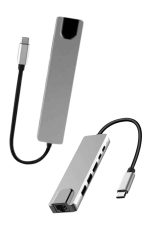 8 Port Çoklayıcı Macbook Ile Uyumlu Çoğaltıcı Type-C dönüştürücü TF SD kart - Görsel 4