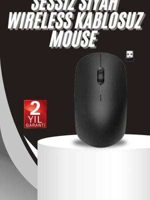 Ergonomik Tasarım Kablosuz Siyah Mouse Hassas Uzun Ömürlü