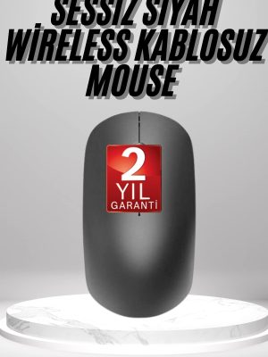 Siyah Kablosuz Mouse Wireless Mouse Minimal Tasarım