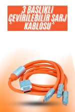 Çoklu Şarj Kablosu USB Type-C İOS Uyumlu 120W Hızlı Şarj Kablosu
