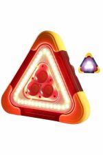 Işıklı İkaz Lambası Reflektör Şarjlı Işıklı Üçgen LED Acil Durum Feneri - Görsel 2
