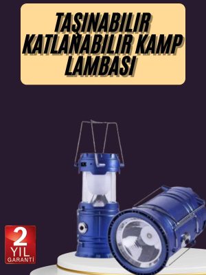 Kamp Feneri Şarj Edilebilir Güneş Enerjili Işıldak USB Şarjlı