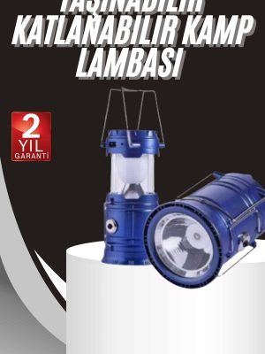 Kamp Lambası Solar Şarjlı Kızaklı Kamp Feneri Led Lamba Işıldak