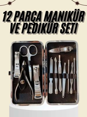 Tırnak Bakımı Tırnak Makası Profesyonel 12 Parça El Ayak Manikür Pedikür Seti