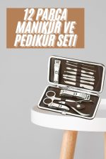 Tırnak Bakım Seti Tırnak Düzeltme Batık 12 Parça Çanta Tipi Manikür Pedikür