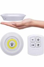 Yapışkanlı 3'lü Spot Led Işık Lamba Montajsız Pilli Uzaktan Kumandalı - Görsel 2