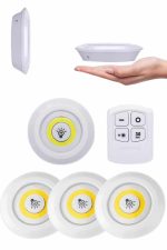 Yapışkanlı 3'lü Spot Led Işık Lamba Montajsız Pilli Uzaktan Kumandalı - Görsel 4